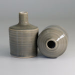 Load image into Gallery viewer, Pair of ceramic grey handmade bud vases 
