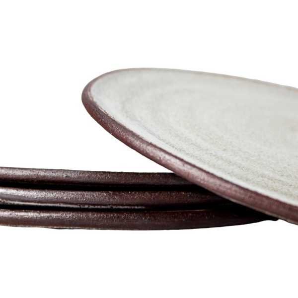 Handmade pair of pottery dinner plates by Adrian Gonzalez Keeeps