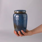 Load image into Gallery viewer, Black and Blue Urn

