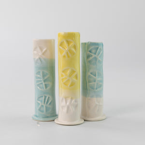 Trio of mini stem vases
