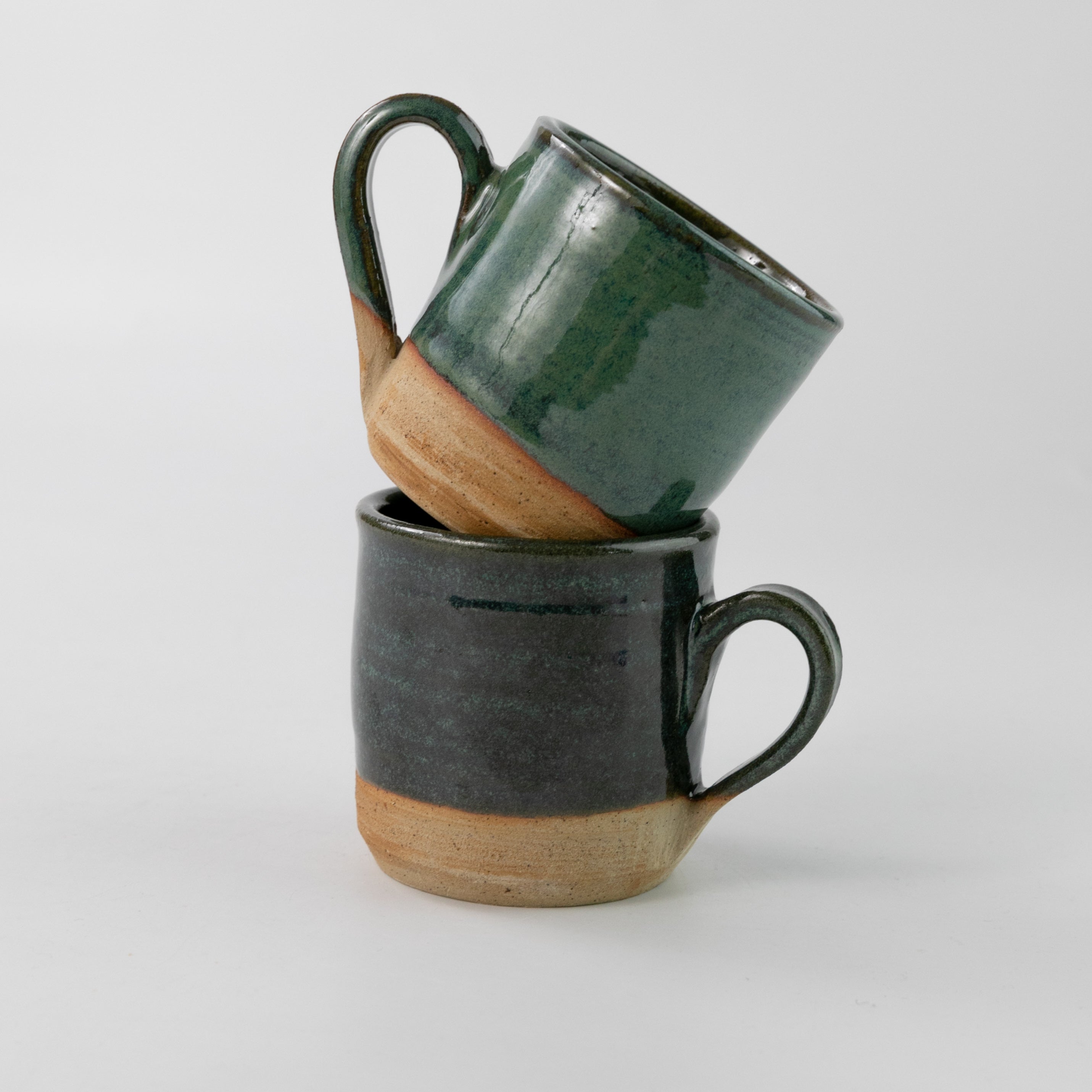 Partially Glazed Green Mug