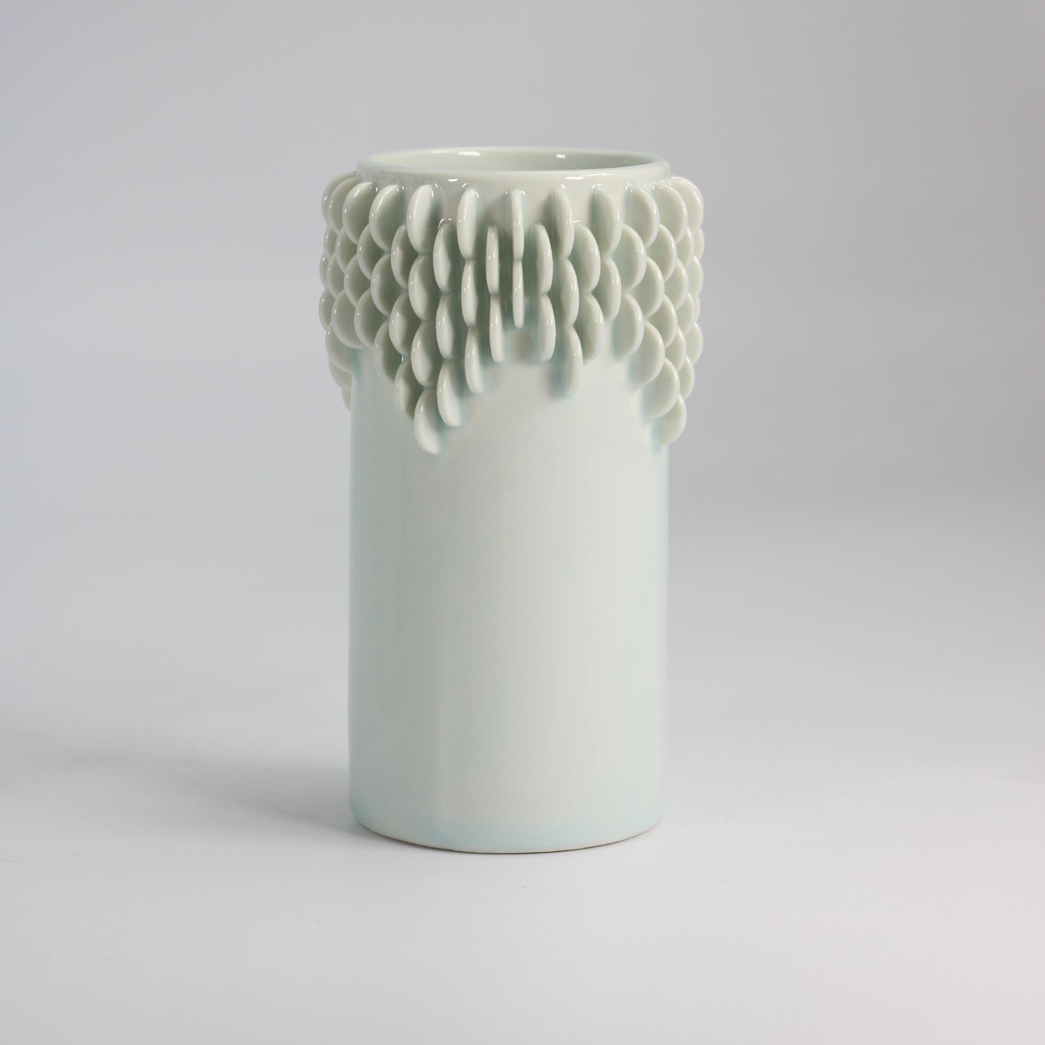 Ceramic Vase with Disc Rim Detail