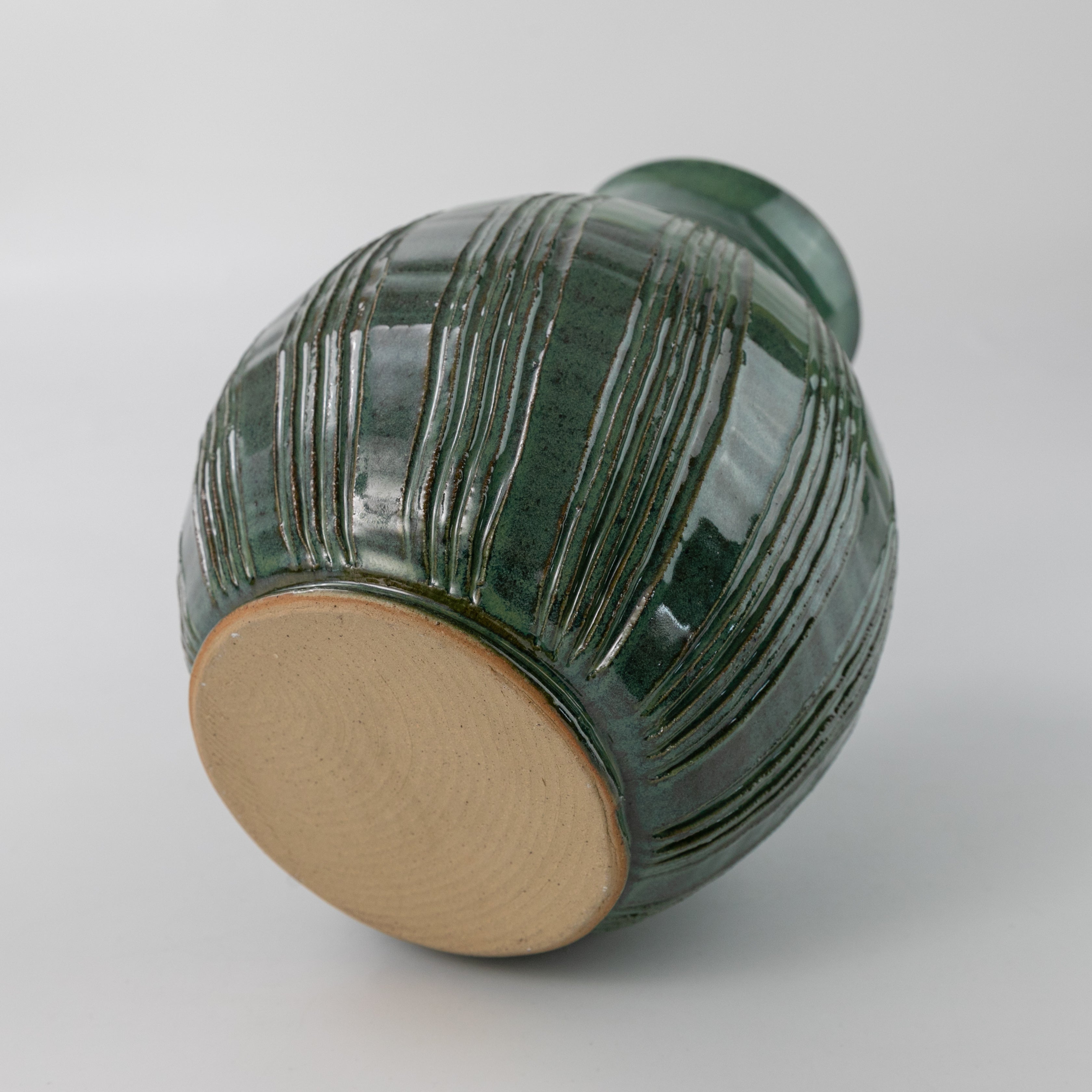 Curved Green Vase