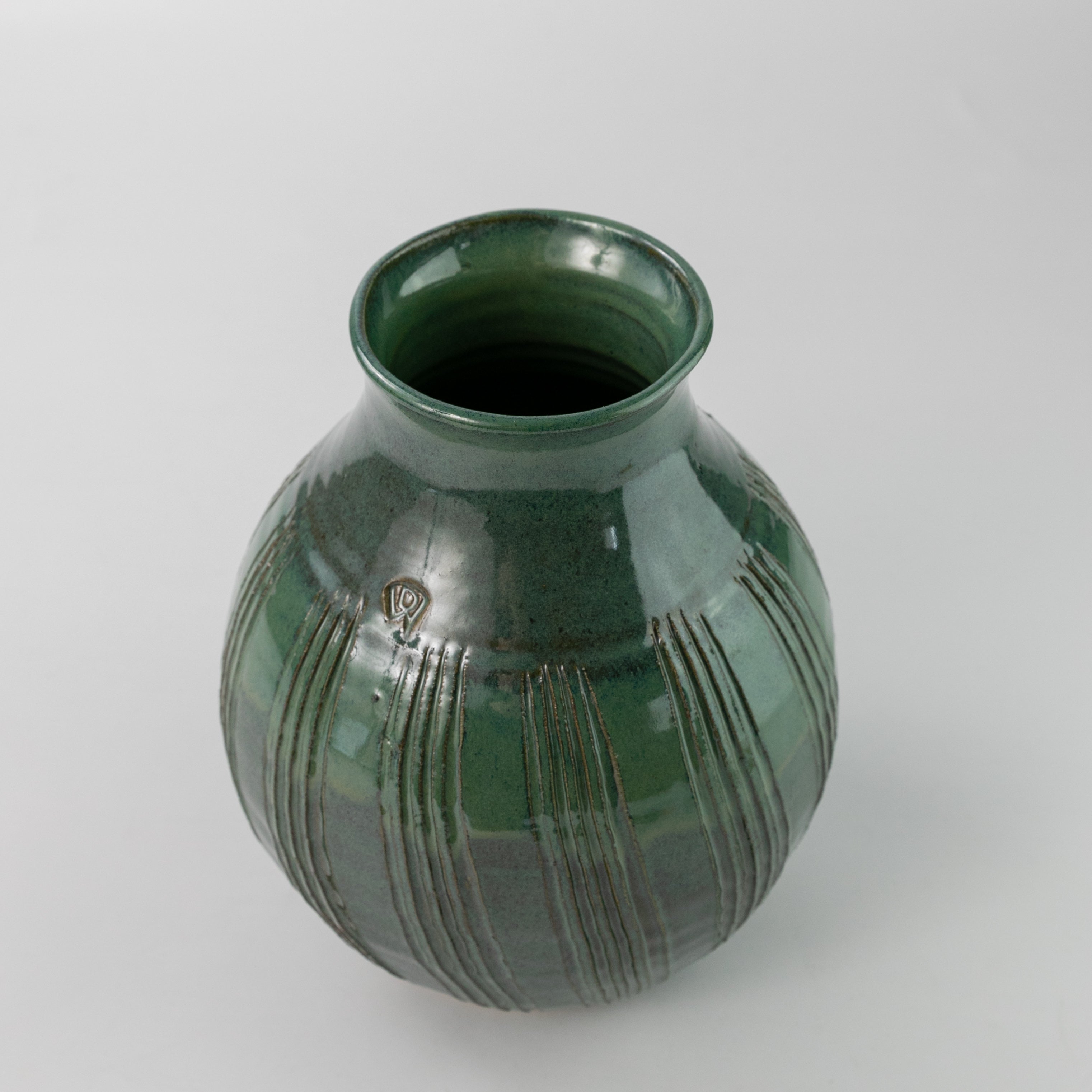 Curved Green Vase