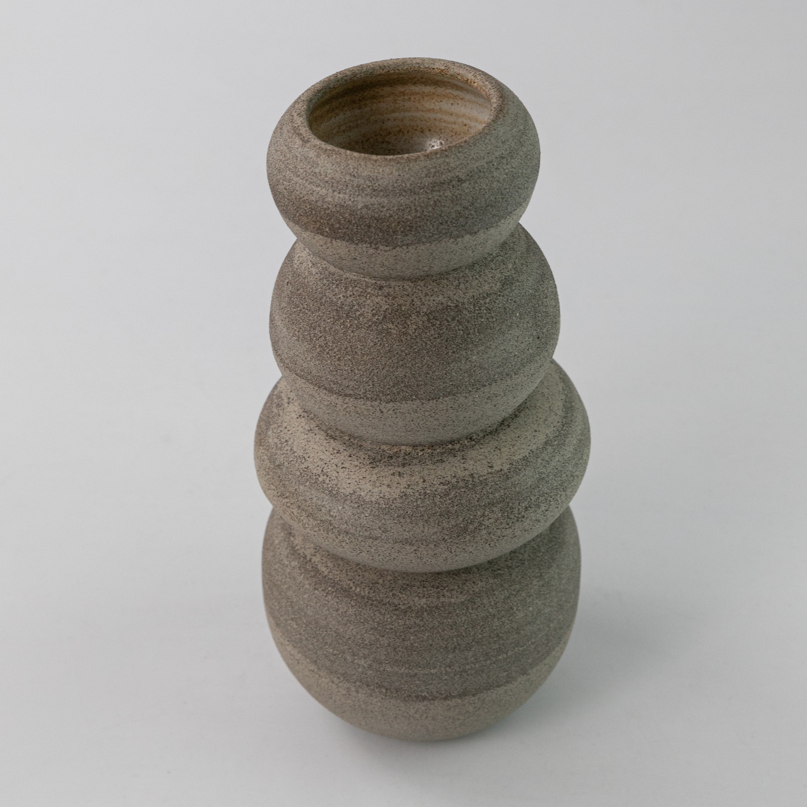 Grey Stacked Oval Vase