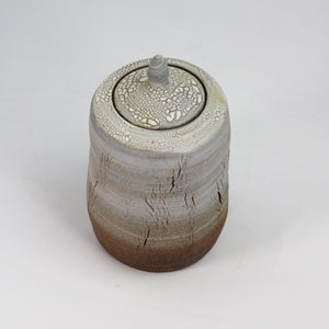 Earthy Textured Urn with Crackle Glaze