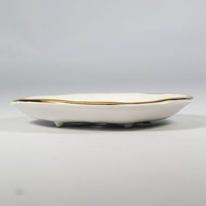 Gold and White Soap Dish