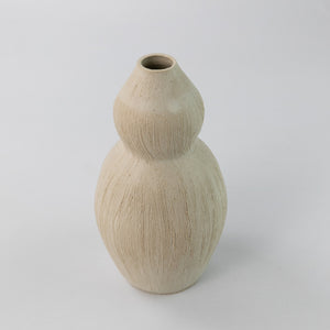 White Etched Domed Vase