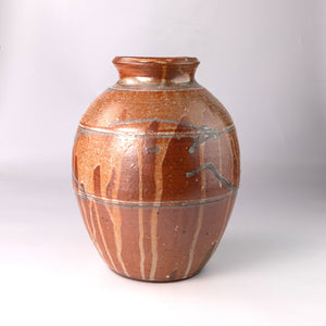 Wood-fired Orange Drip Vase