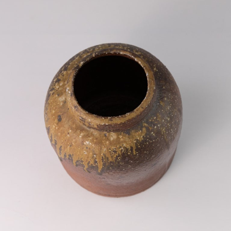 Rustic Vase with Yellow Glaze