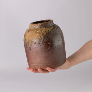 Rustic Vase with Yellow Glaze