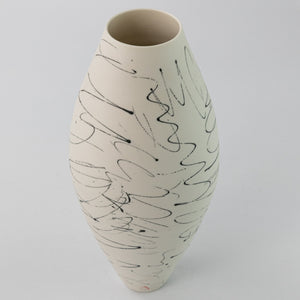 Black Scribble Oval Vase