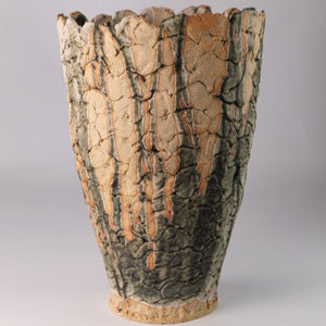 Flared Planter With Dry Green Glaze