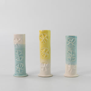 Trio of mini stem vases