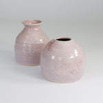 Load image into Gallery viewer, Pair of small handmade purple glazed bud vases 
