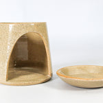 Load image into Gallery viewer, Top and bottom of handmade pottery wax melt burner side by side 

