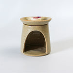 Load image into Gallery viewer, Handmade pottery speckled taupe wax melt burner 
